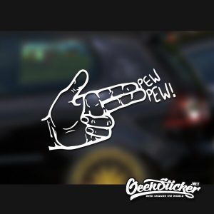 Pew pew fun universal warning sticker