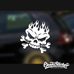 Flaming skull decal-1