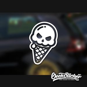 Cute skull ice cream Decals-4