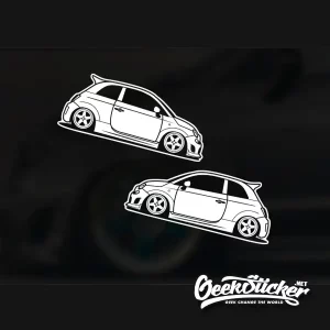 Abarth Fiat 500 Stickers Cartoon silhouette Decal